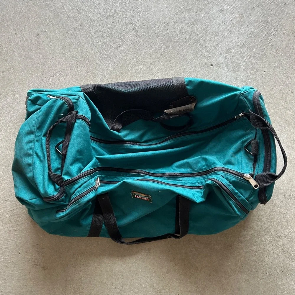 Vintage 90s LL Bean Rolling Duffle Bag Large 34